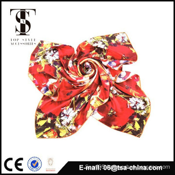 High quality wholesale women 100 silk satin square scarf